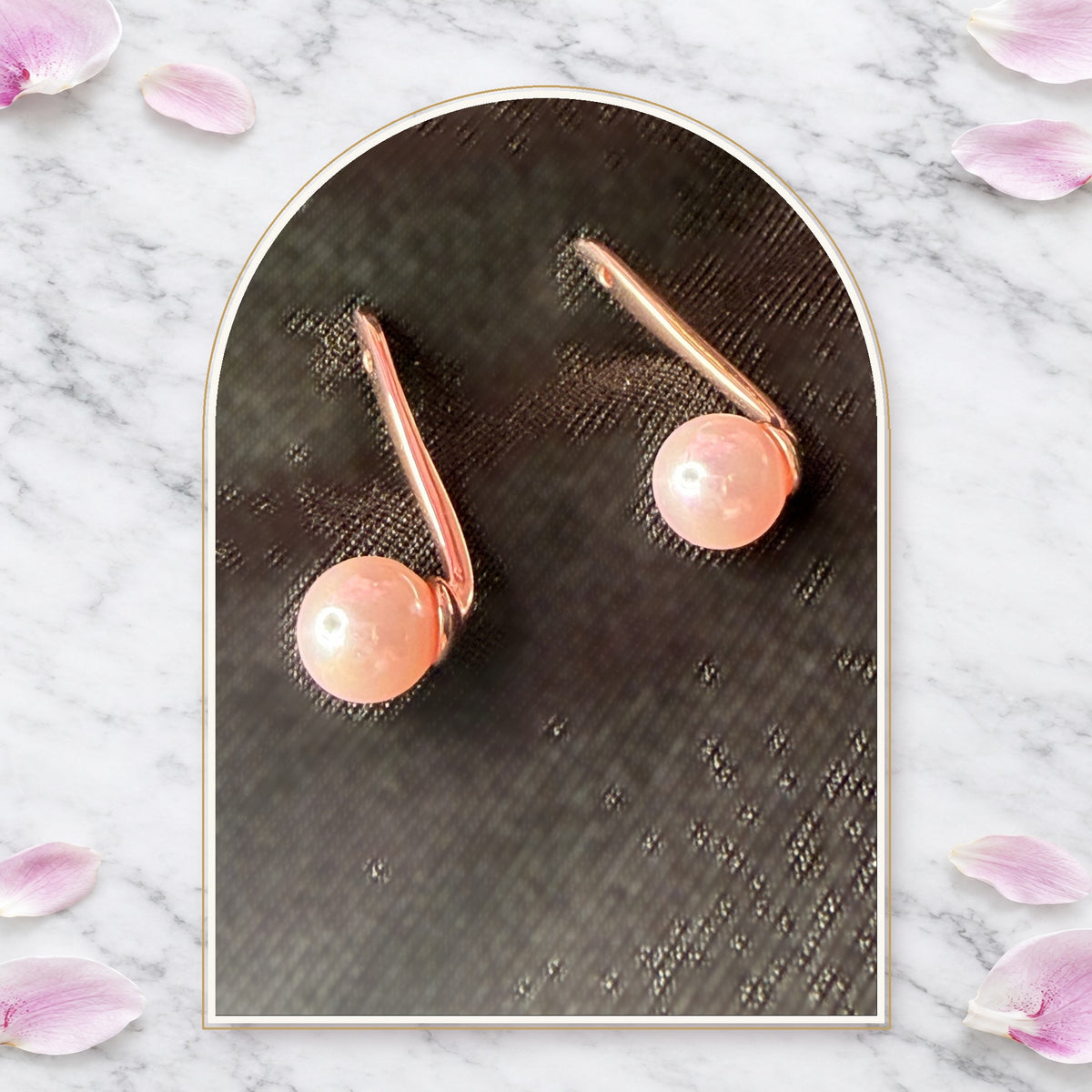 earring jacket, pearl, 18K gold plated sterling silver, eighth view – Orchidique