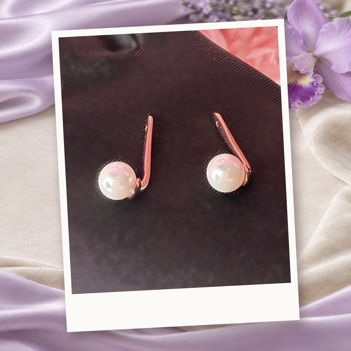 earring jacket, pearl, 18K gold plated sterling silver, ninth view – Orchidique