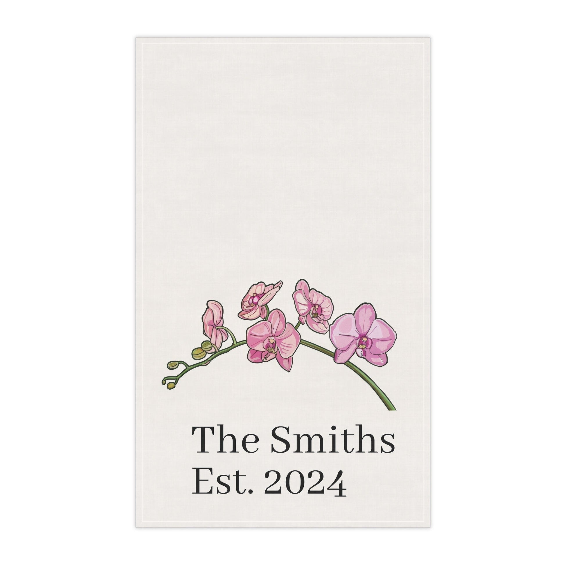 Personalized Phalaenopsis Pink Orchid Tea Towel • Orchid Kitchen Towel • Floral Bath Towel - Orchidique