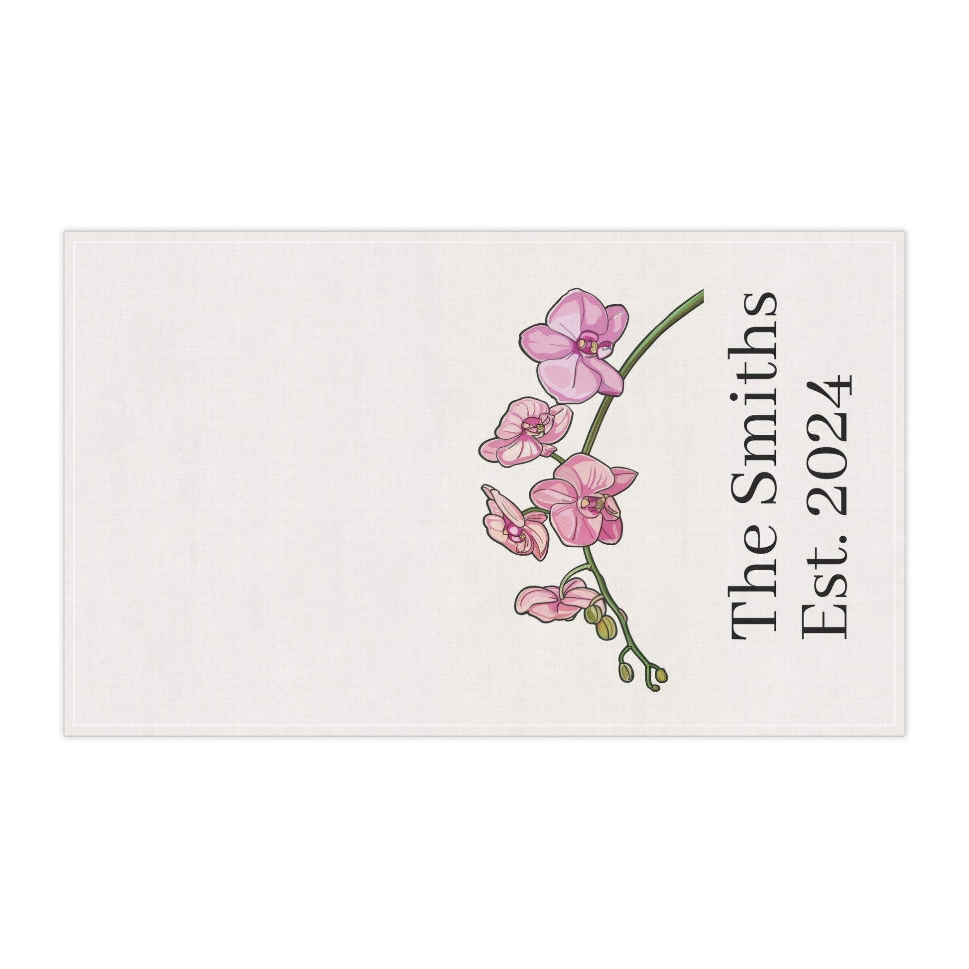 Personalized Phalaenopsis Pink Orchid Tea Towel • Orchid Kitchen Towel • Floral Bath Towel - Orchidique