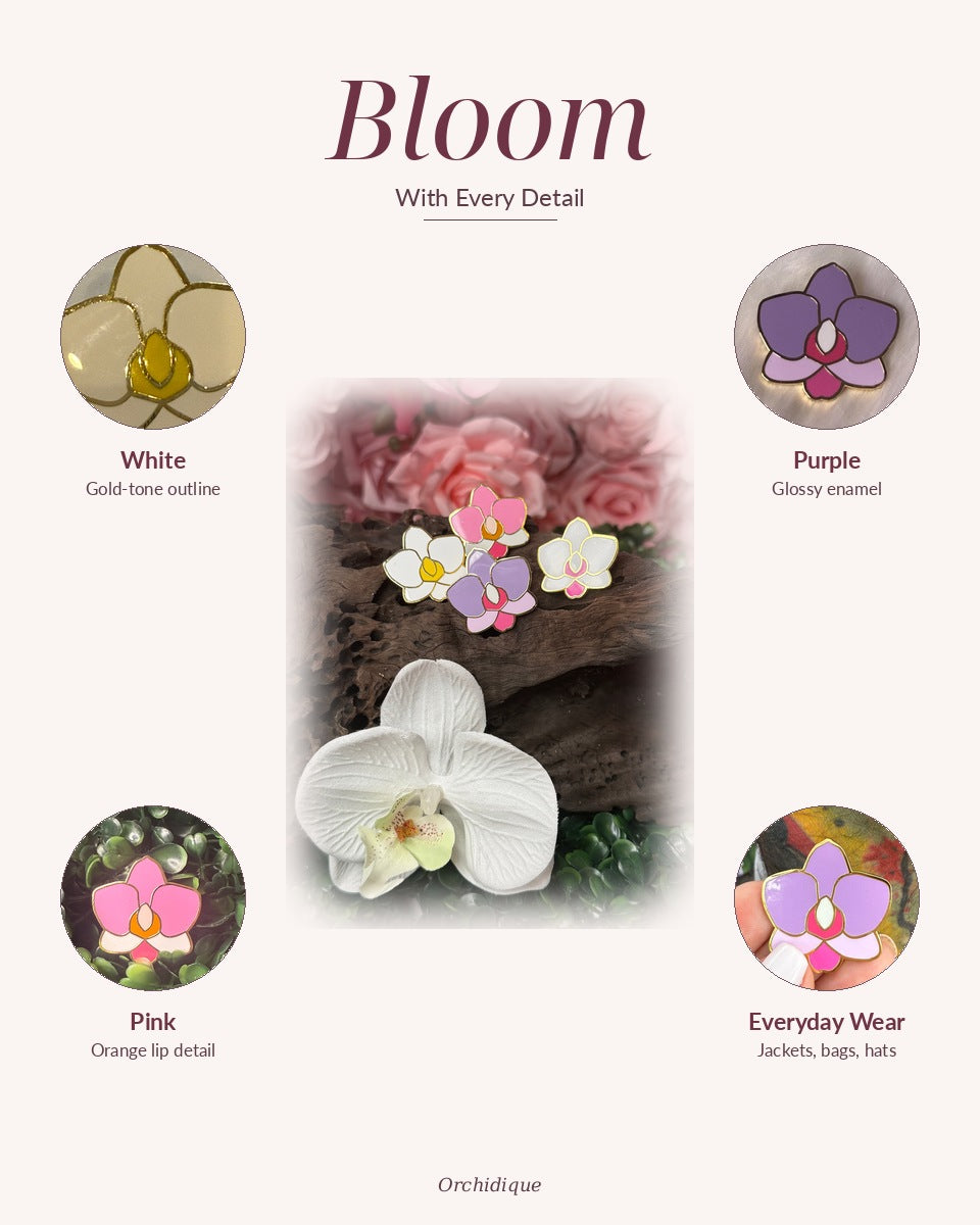 Phalaenopsis Orchid Enamel Pin — Bloom With Every Detail