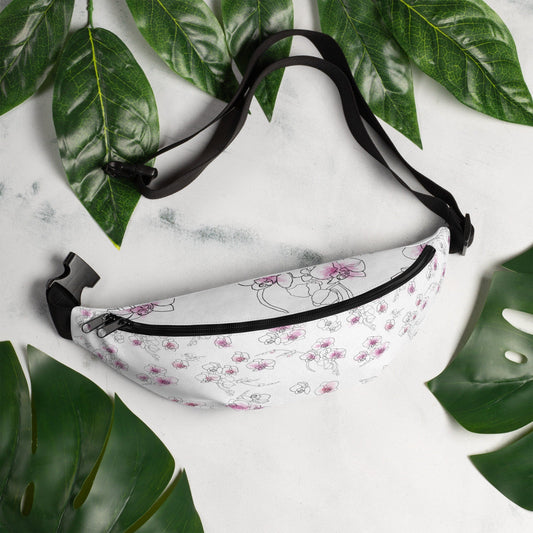 Pink Orchids Fanny Pack · Versatile Crossbody Bag · Stylish Travel Purse - Orchidique