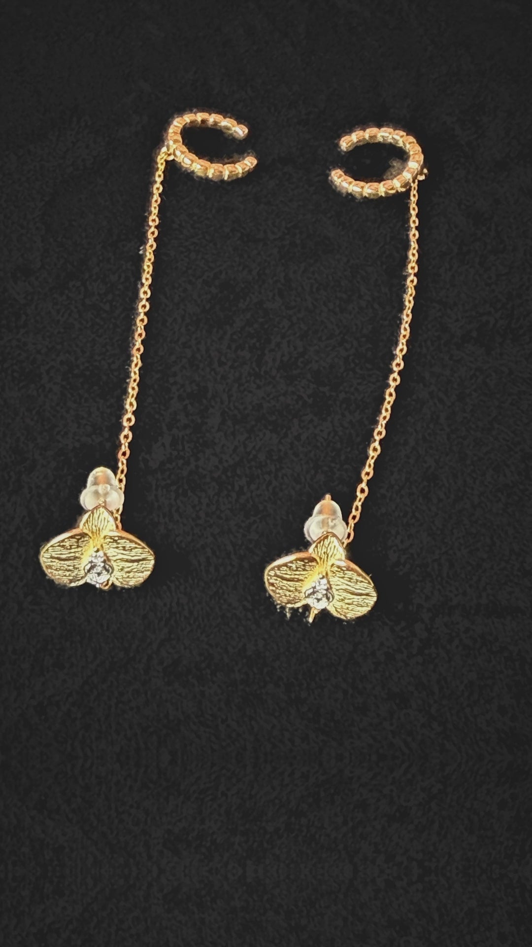 Phalaenopsis orchid chain cuff gold video