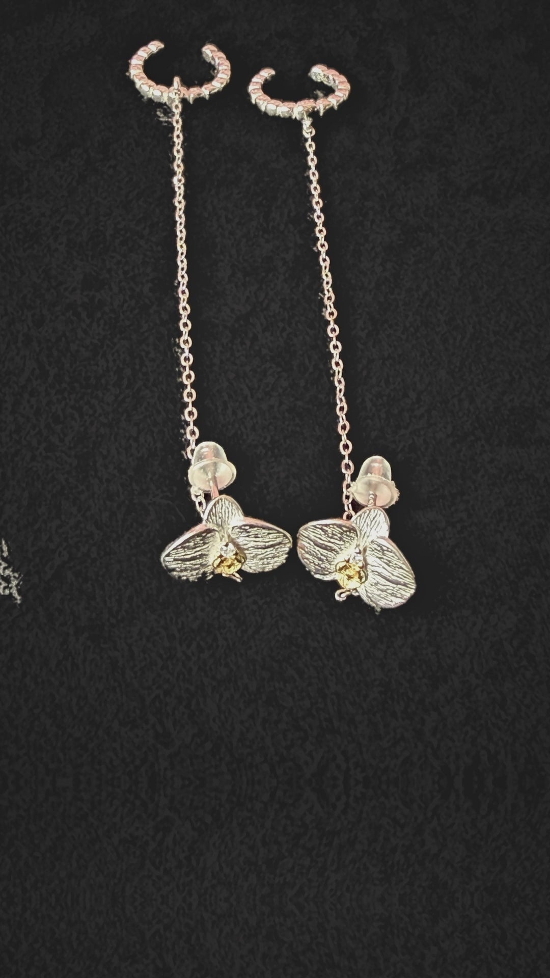 Phalaenopsis orchid chain cuff silver video