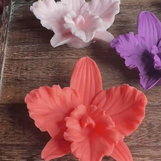 Cattleya Orchid Soap • Handmade Floral Soap Bars • Unique Bridal Favors & Gifts for Orchid Lovers