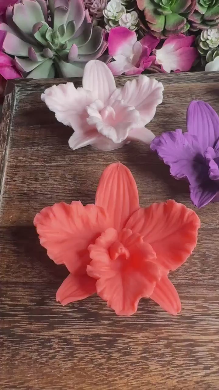 Cattleya Orchid Soap • Handmade Floral Soap Bars • Unique Bridal Favors & Gifts for Orchid Lovers