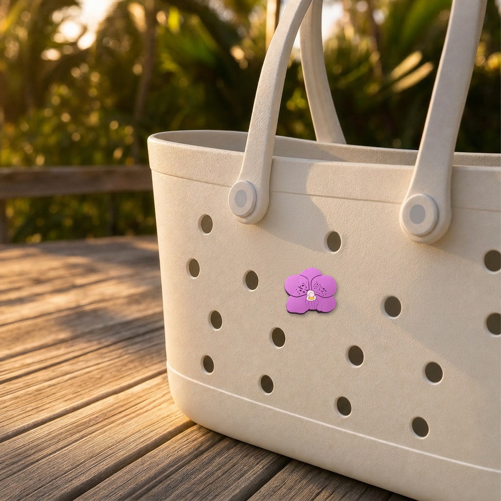 purple vanda PVC tote bag charm boardwalk