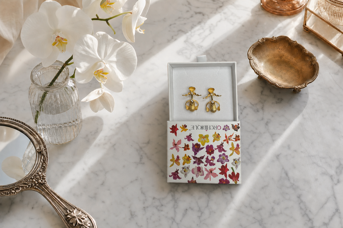 Lady Slipper Orchid Necklace or Earrings — Orchidique view 2