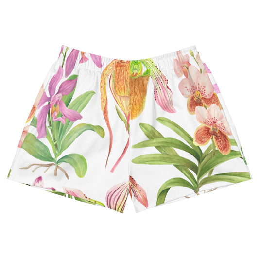 Slipper Orchids Shorts · Floral Shorts · Botanical Print Shorts - Orchidique