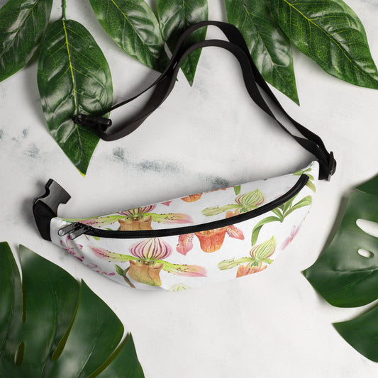 Slippers Orchids Fanny Pack · Versatile Crossbody Bag · Stylish Travel Purse - Orchidique