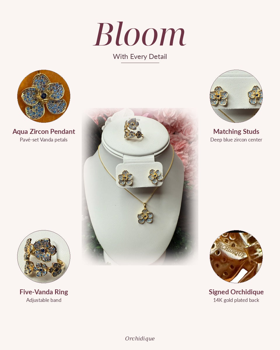 Vanda Orchid Pendant, Stud Earrings or Ring — Bloom With Every Detail