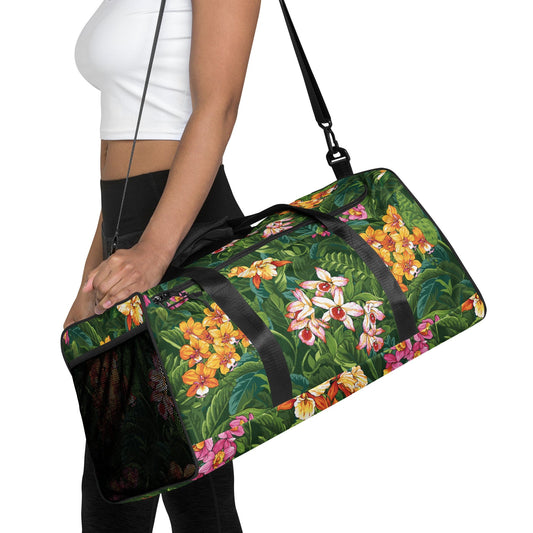 Tropical Orchid Duffle Bag • Escape to Paradise • Water - Resistant • Gym & Travel Ready - Orchidique