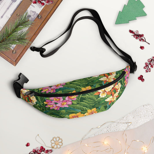 Tropical Orchids Fanny Pack · Versatile Crossbody Bag · Stylish Travel Purse - Orchidique