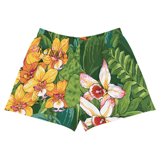 Tropical Orchids Shorts · Floral Shorts · Botanical Print Shorts - Orchidique