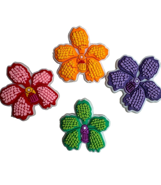 Vanda Orchid Charms for Crocs • Tropical Shoe Charms • Pink, Orange, Lime & Purple • Orchidique™ - Orchidique